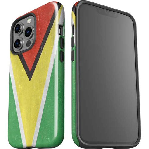 Guyana Flag Distressed iPhone 14 Pro Impact Case